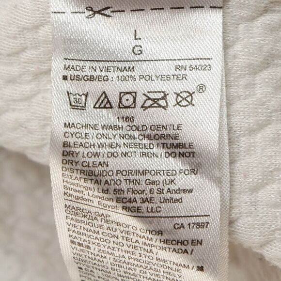 Gap Gapfit Sweatshirt Womens Size L Space Dyed Quilt Crinkle Pullover Drawstring - Picture 8 of 9